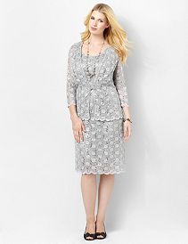 Shimmer Lace Jacket Dress