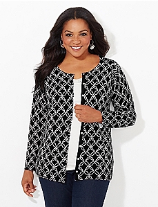 Printed Snap Cardigan