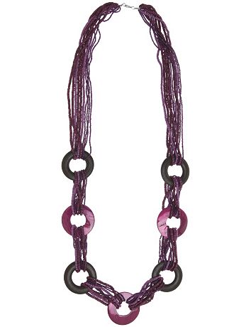 Full figure Multi strand ring bead necklace