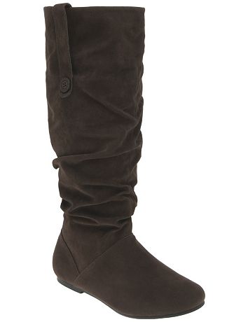 Faux suede slouch boot by Lane Bryant