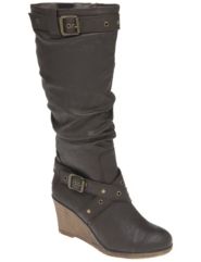 Belt accent wedge boot by Lane Bryant