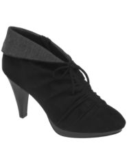 Wide width Faux suede ruched shootie by Lane Bryant
