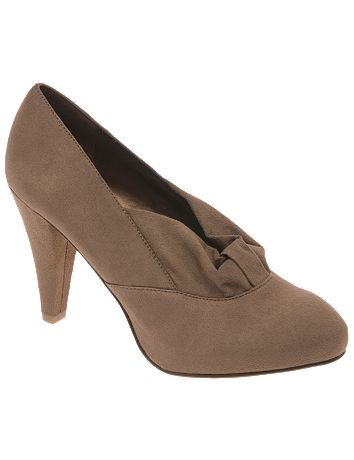 Faux suede loop accent heel by Lane Bryant
