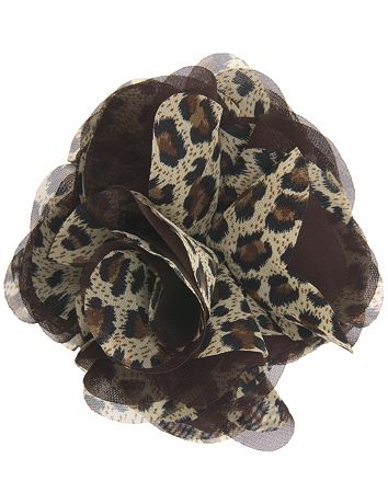 Mesh animal print flower pin by Lane Bryant