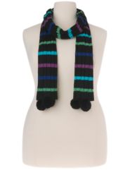Striped pom pom scarf by Lane Bryant