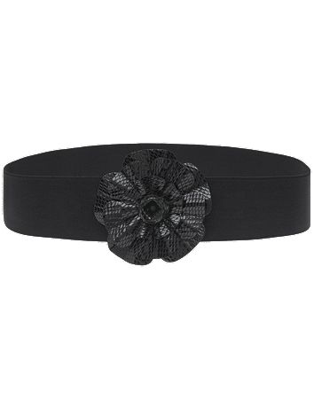 Patent snake flower stretch belt by Lane Bryant