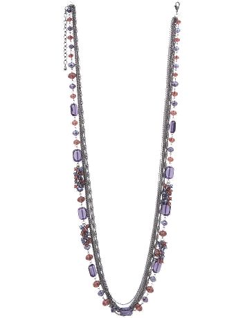 Chain and bead multi row necklace by Lane Bryant
