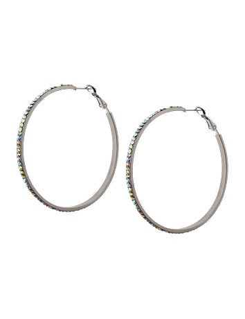 Faceted stone hoop earrings by Lane Bryant