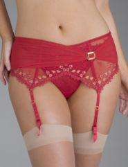 Ruby Red embellished garter
