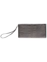 Metallic croco clutch