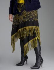Asymmetric Fringe skirt