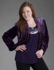 Chiffon trim velvet jacket