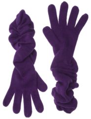 Ruched cashmere-blend gloves