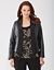 Drape front leather jacket by Lane Bryant