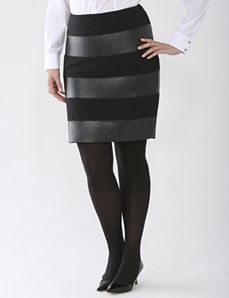 Leather and Ponte Pencil Skirt by Lane Bryant