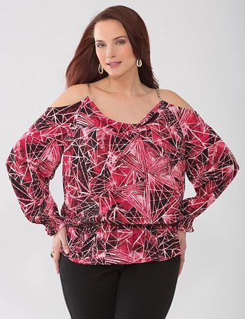 Full Figure Lane Collection cold shoulder blouse