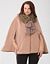 Leather trim cape by Lane Bryant