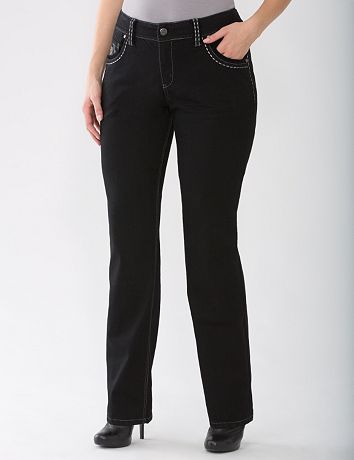 Lane Collection Embellished Straight Leg Jean