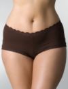 Lace trim microfiber boyshort