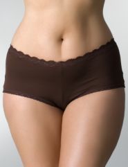 Lace trim microfiber boyshort