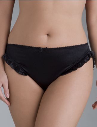 Plus size ruffle trim bikini panty