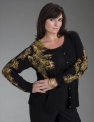Feather-print cardigan