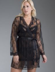 Lace-trim robe