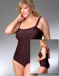 Single braided shoulder tank swimsuit