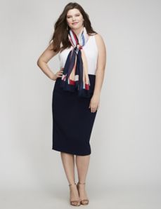 Infinite Stretch High-Waist Midi Pencil Skirt