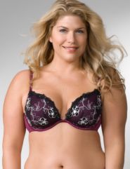 Embroidered plunge bra