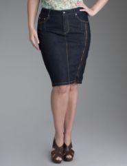 Fashion denim pencil skirt