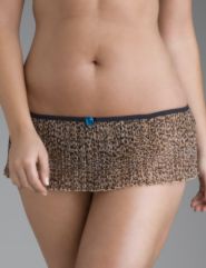 Animal print skirted thong