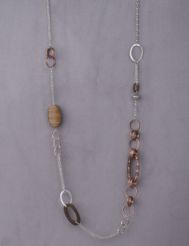 Copper mixed media necklace