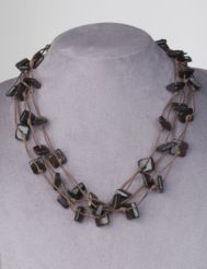 Wood and cord necklace