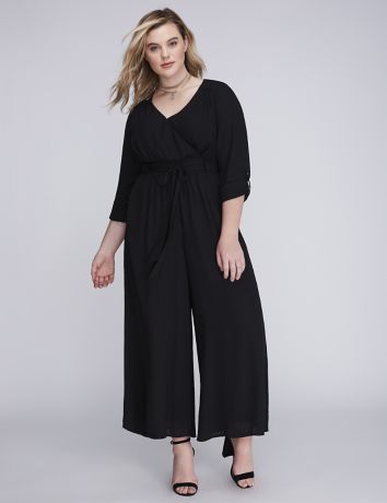 lane bryant all white jumpsuit