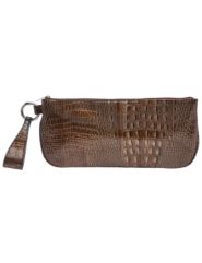 Textured animal print wristlet