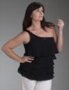 Ruffled one-shoulder top