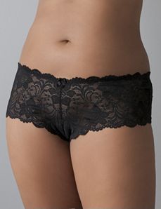 Plus size Low rise lace cheeky panty