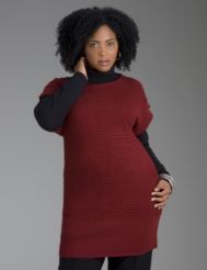 Textured tunic sweater