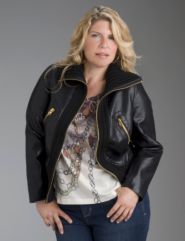 Bomber jacket with rib knit trim