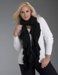 Ruffled knit scarf