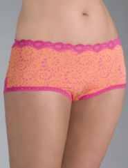 Lace trim microfiber boyshort