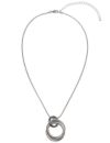 Circle trio silvertone necklace