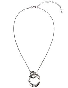 Circle trio silvertone necklace