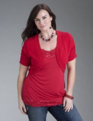 Cinched sleeve sweater shrug