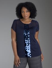 Mixed fabric top