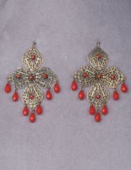 Filigree and bead earrings