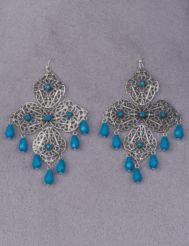 Filigree flower-shape earrings