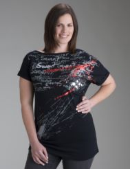 Seven7 splatter print tee shirt