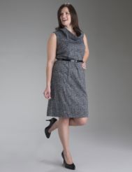 Cowl neck sheath dress